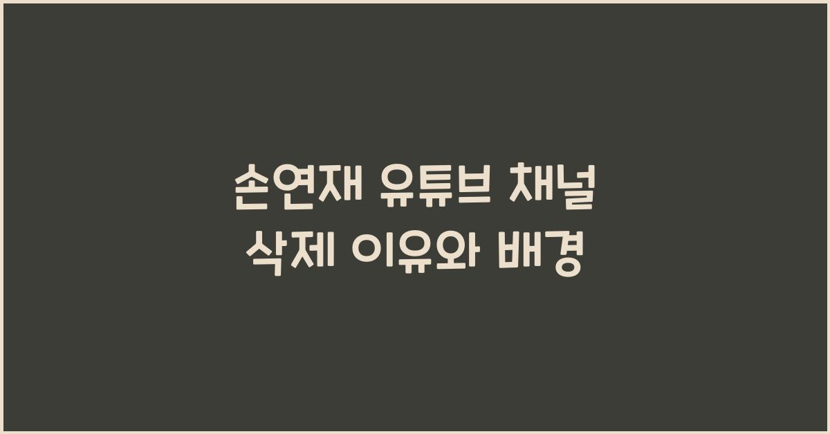 손연재 유튜브 채널 삭제