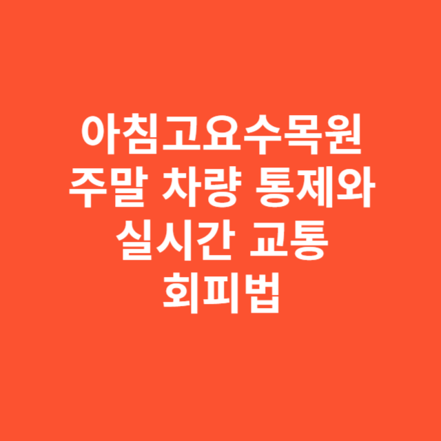 아침고요수목원 주말 차량 통제와 실시간 교통 회피법