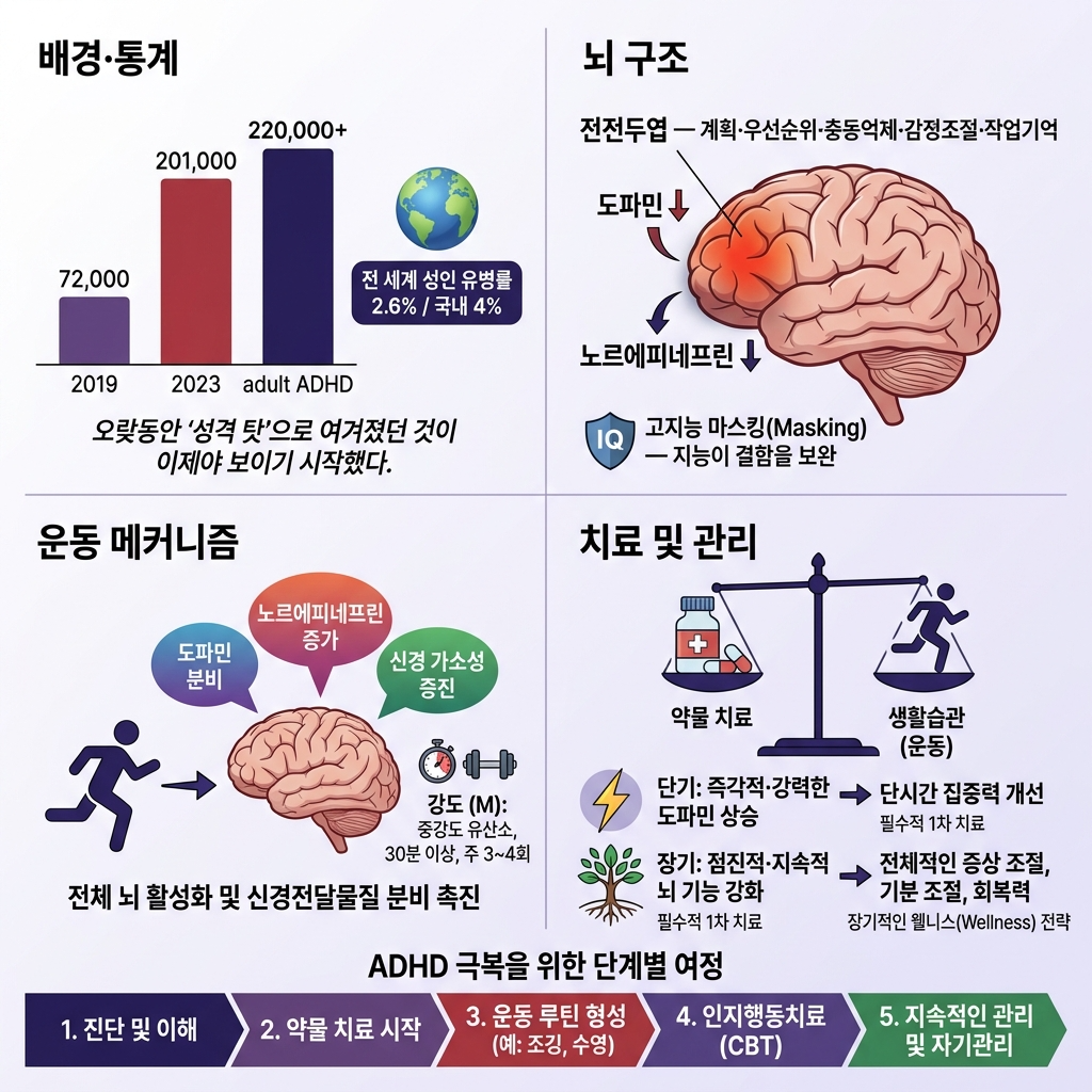 성인 ADHD (고지능 ADHD, 집중력과 뇌, 운동이 도파민을 만드는 이유)