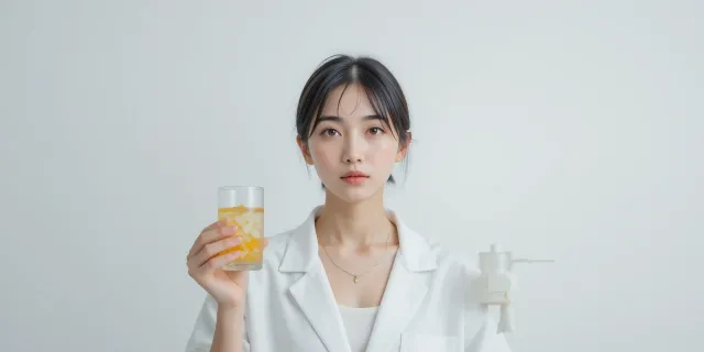 비타민 c 과다복용 걱정보다 수용성 특성으로 안전한 섭취를 설명하는 스튜디오 이미지