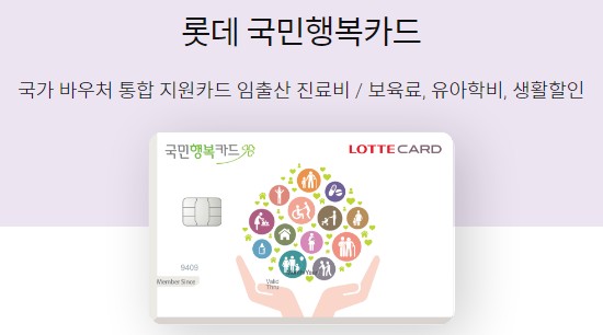 국민행복카드 바우처 - 삼성카드 신한카드 롯데카드 비교, 신청, 발급