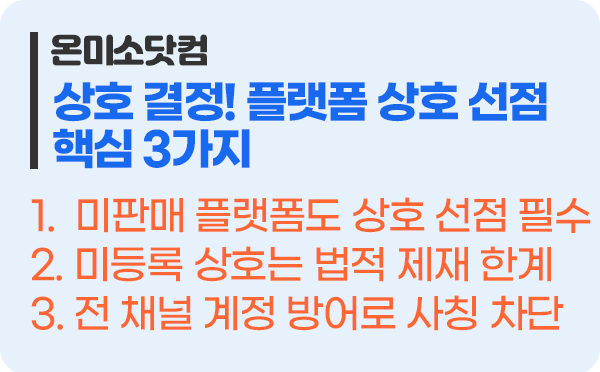 상호가 결정되었다면 판매하지 않는 플랫폼이라도 상호 선점 핵심 3가지