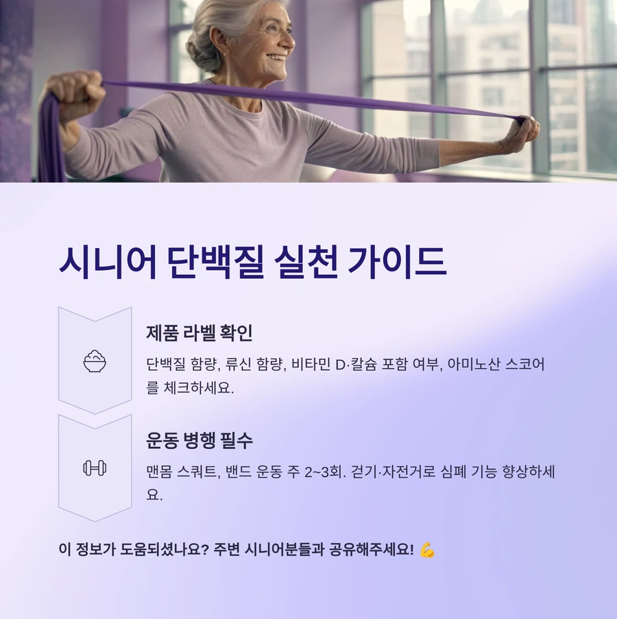 시니어 단백질 실천 가이드와 운동 병행 안내