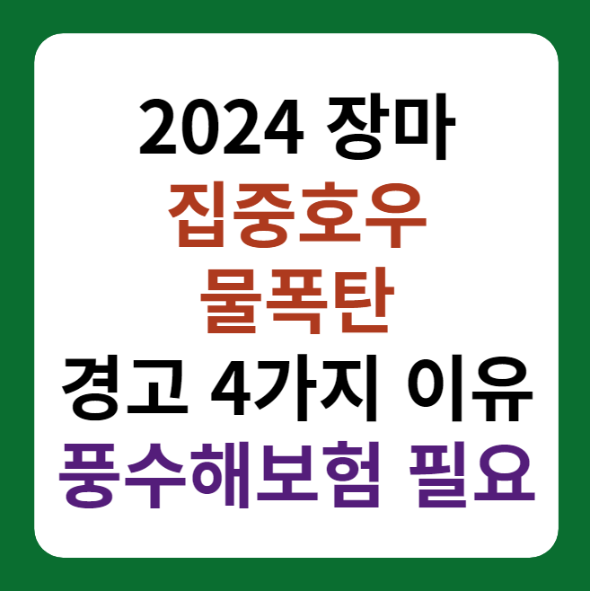 2024 장마 집중호우, 풍수해보험 필요성 썸네일 이미지