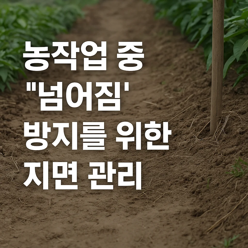 농작업 중 &lsquo;넘어짐 사고&rsquo;, 지면 관리가 핵심입니다