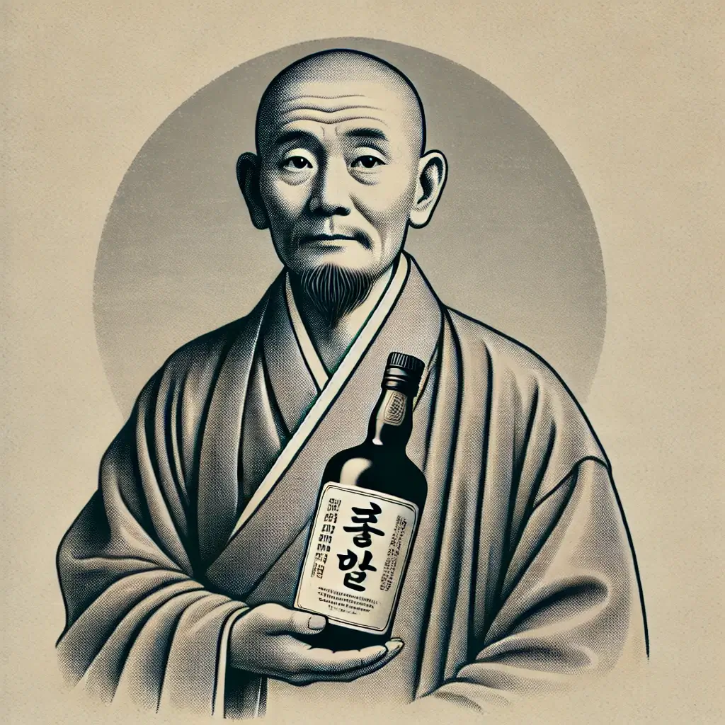 술병을 들고 있는 보조국사 지눌 스님