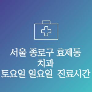 서울 종로구 효제동 치과 주말 토요일 일요일 문여는 병원 진료시간