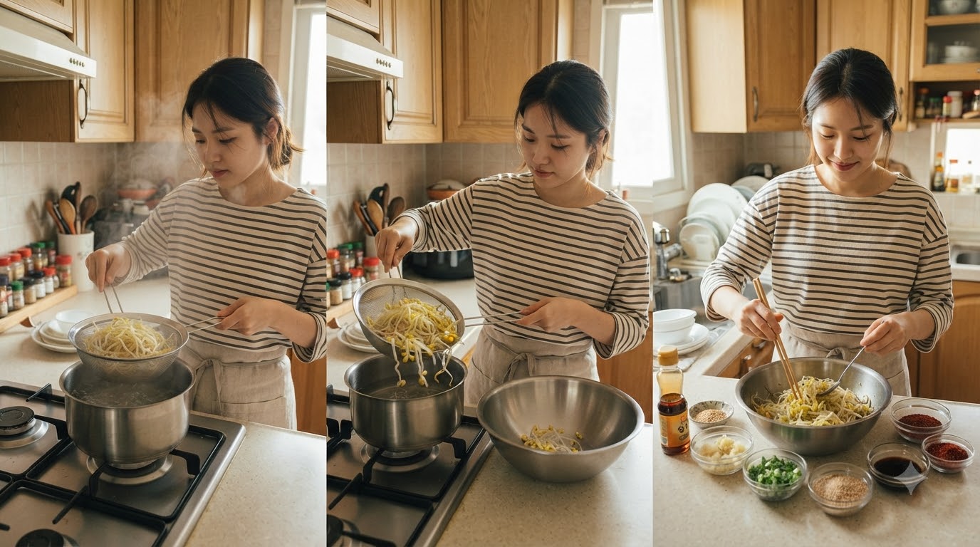 콩나물 무침 황금레시피｜아삭하게 삶는 시간과 맛있게 무치는 법