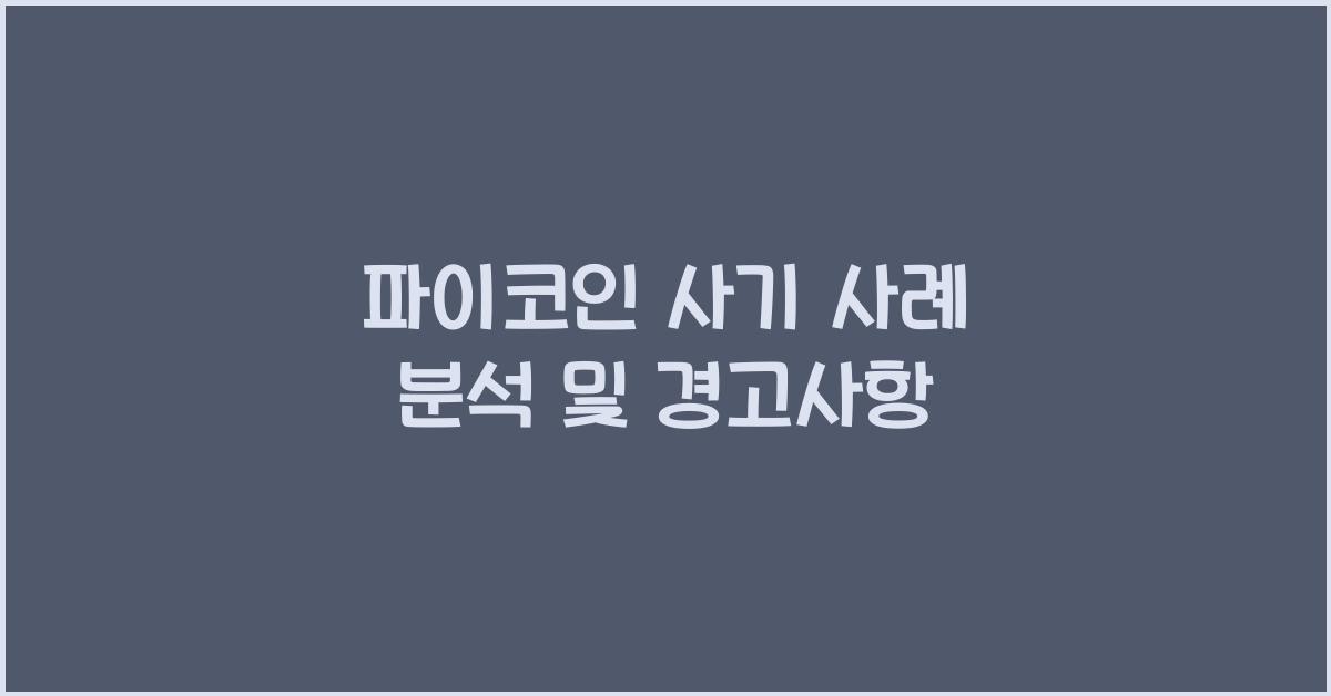 파이코인 사기 사례
