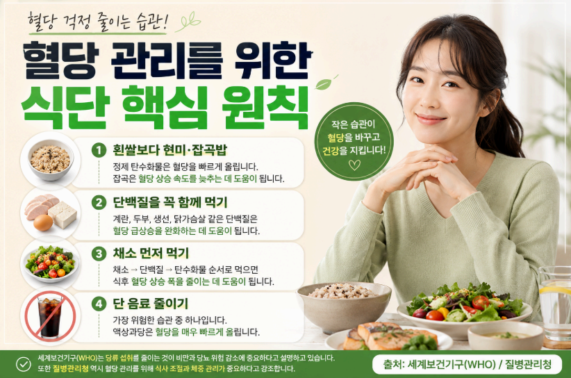 혈당 관리를 위한 식단 핵심 이미지사진