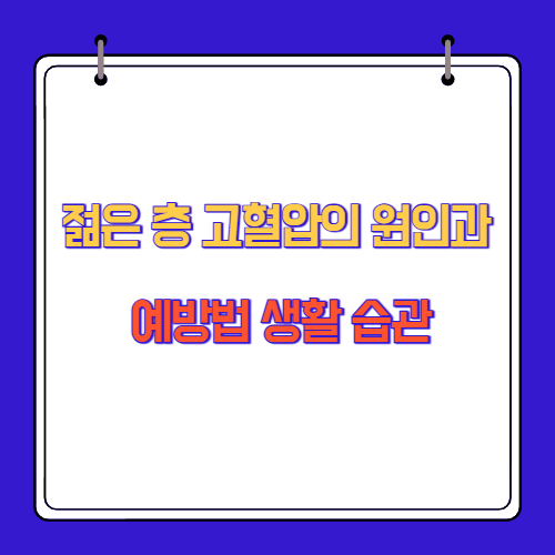 젊은 층 고혈압의 원인과 예방법 생활 습관