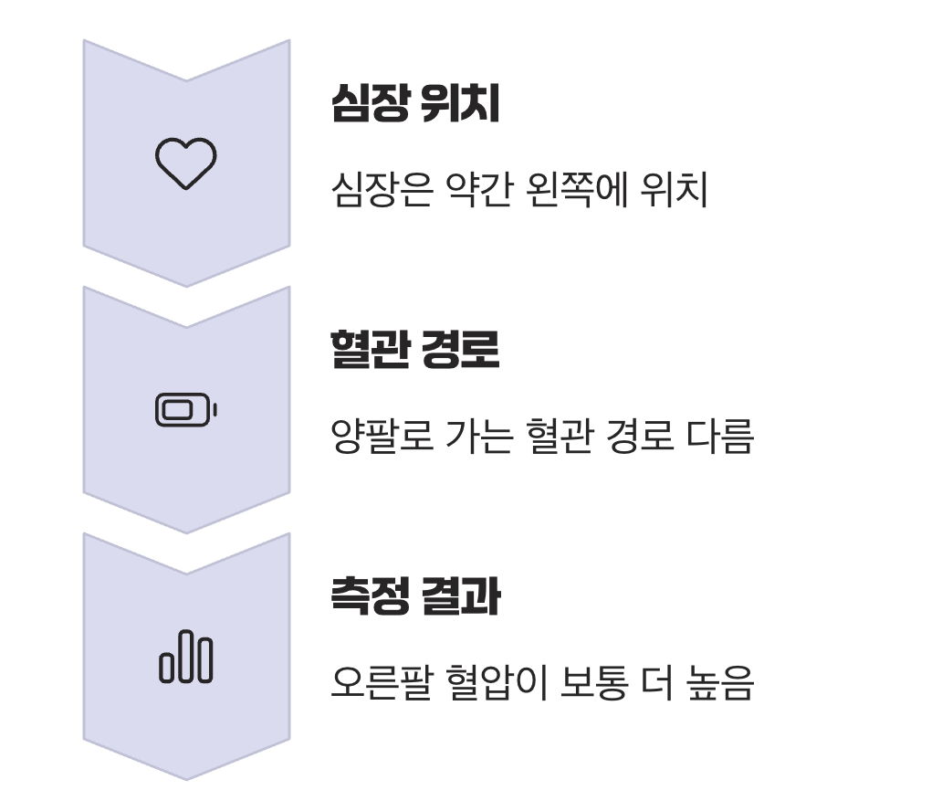 우리 몸의 '비대칭' 구조 때문입니다