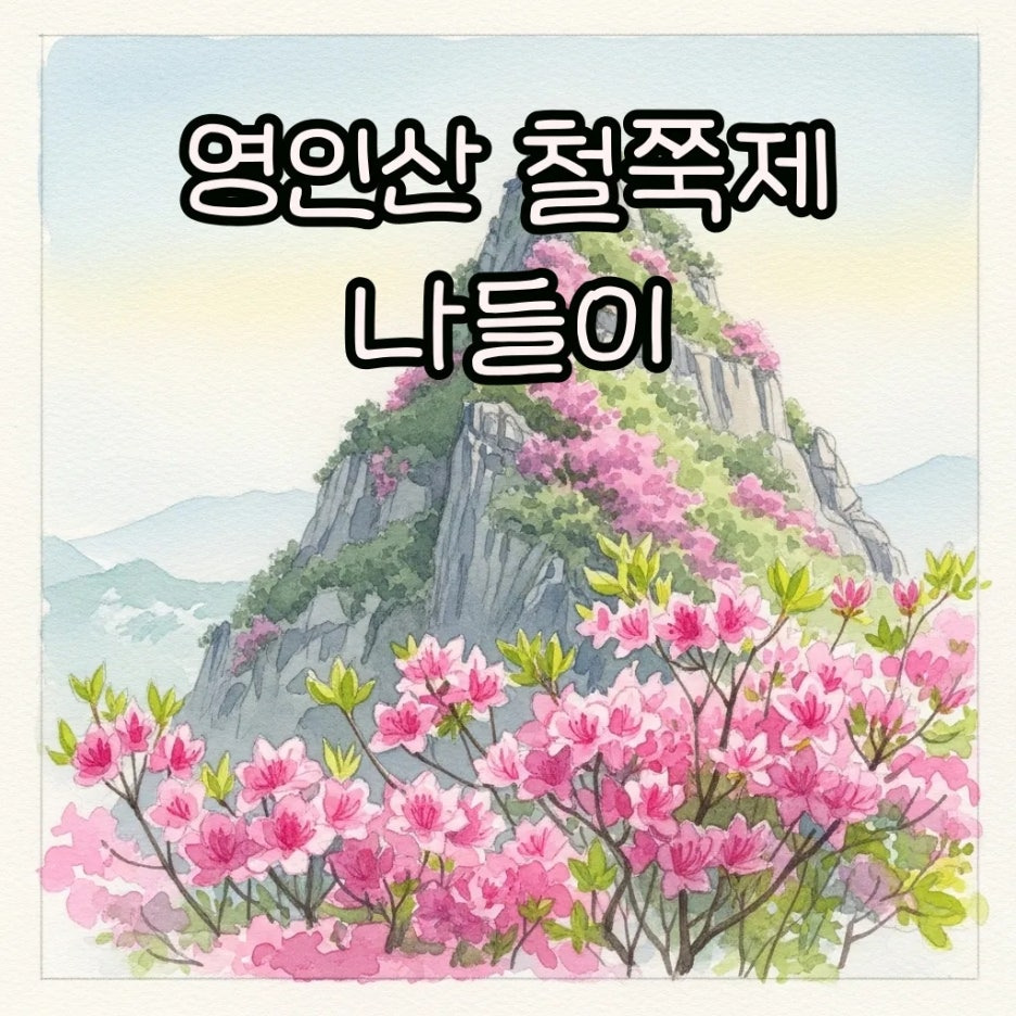 분홍빛 철쭉이 가득 피어난 영인산의 풍경