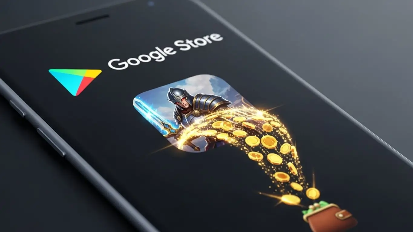 구글 플레이 스토어와 리니지M 게임 화면을 통해 콘텐츠 이용료가 결제되는 과정을 도식화한 이미지