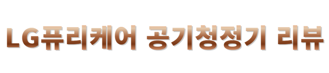 LG공기청정기 사용후기