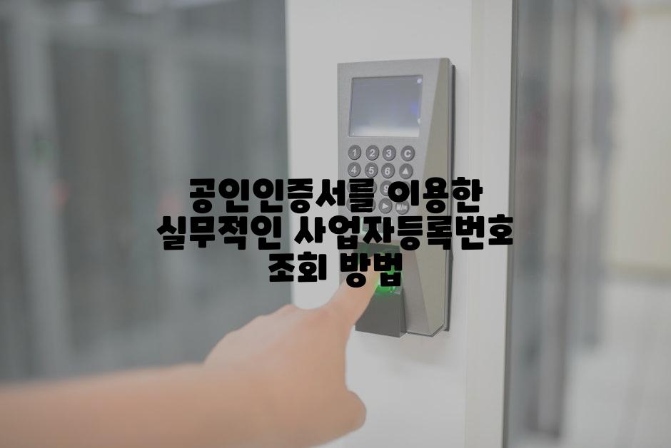 공인인증서를 이용한 실무적인 사업자등록번호 조회 방법