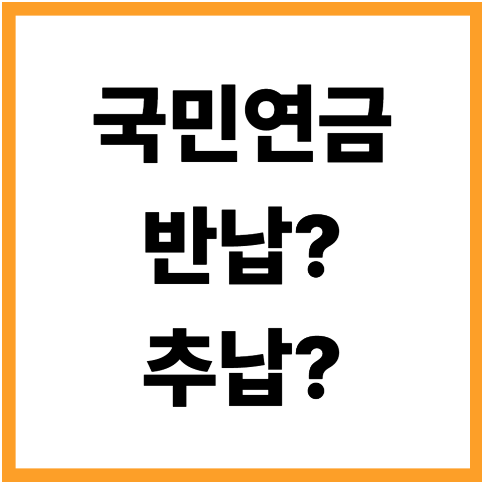 국민연금 반납 추납 차이
