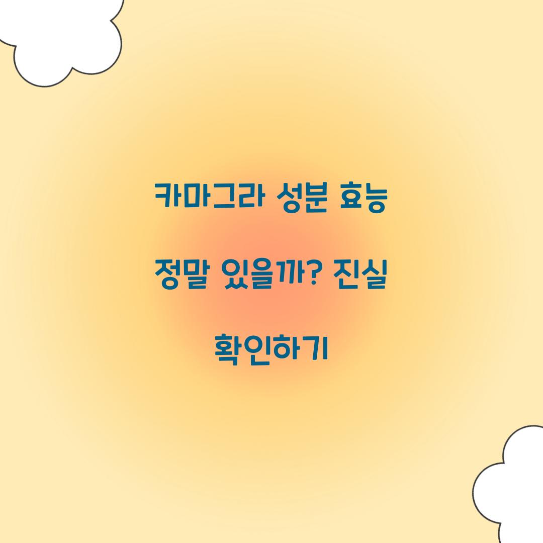 카마그라 성분 효능