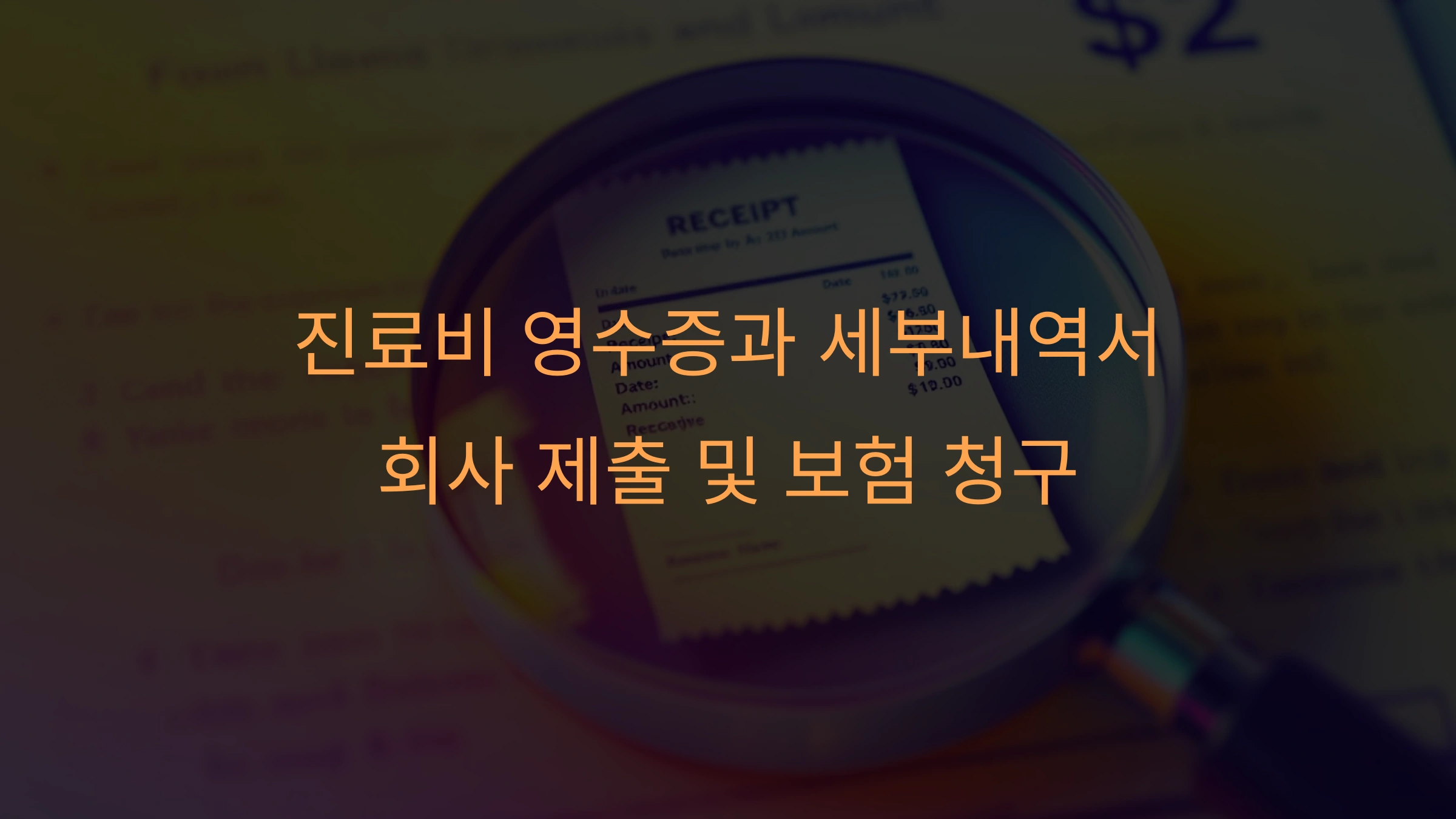 진료비 영수증과 세부내역서