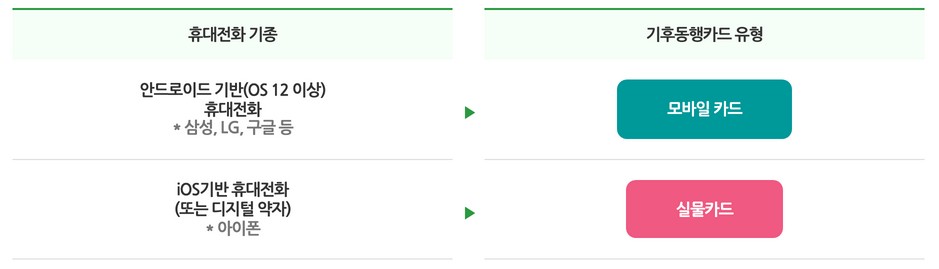 기후동행카드 유형