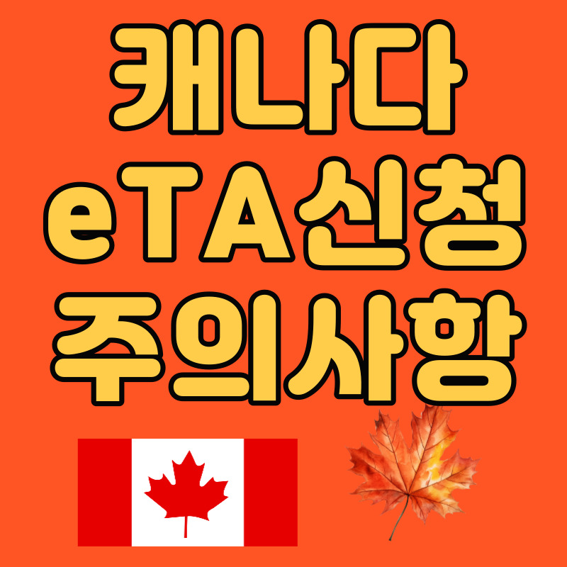 캐나다 eTA신청 주의사항