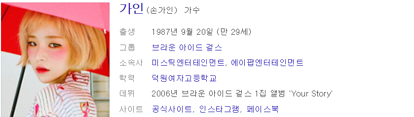 가인 프로필