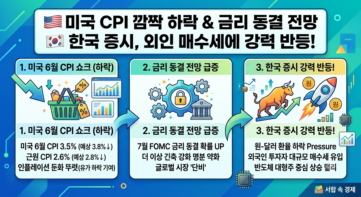 미국 CPI 깜짝 하락, 금리 동결 전망