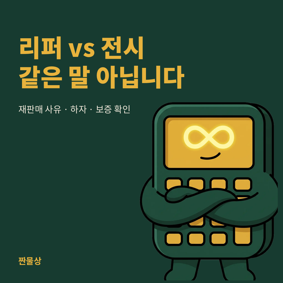 리퍼 전시상품 차이 보증 하자 확인