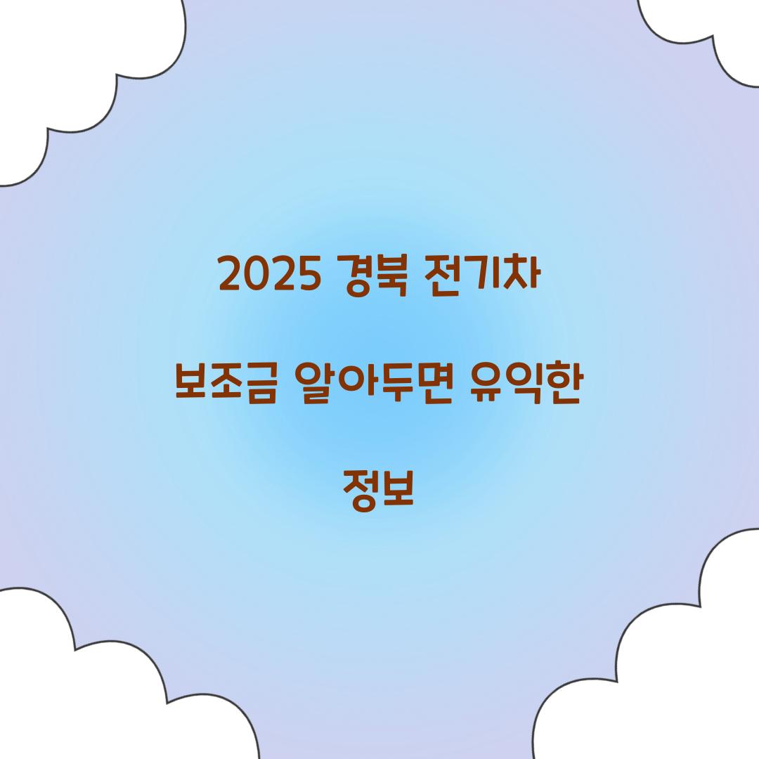 경북 전기차 보조금