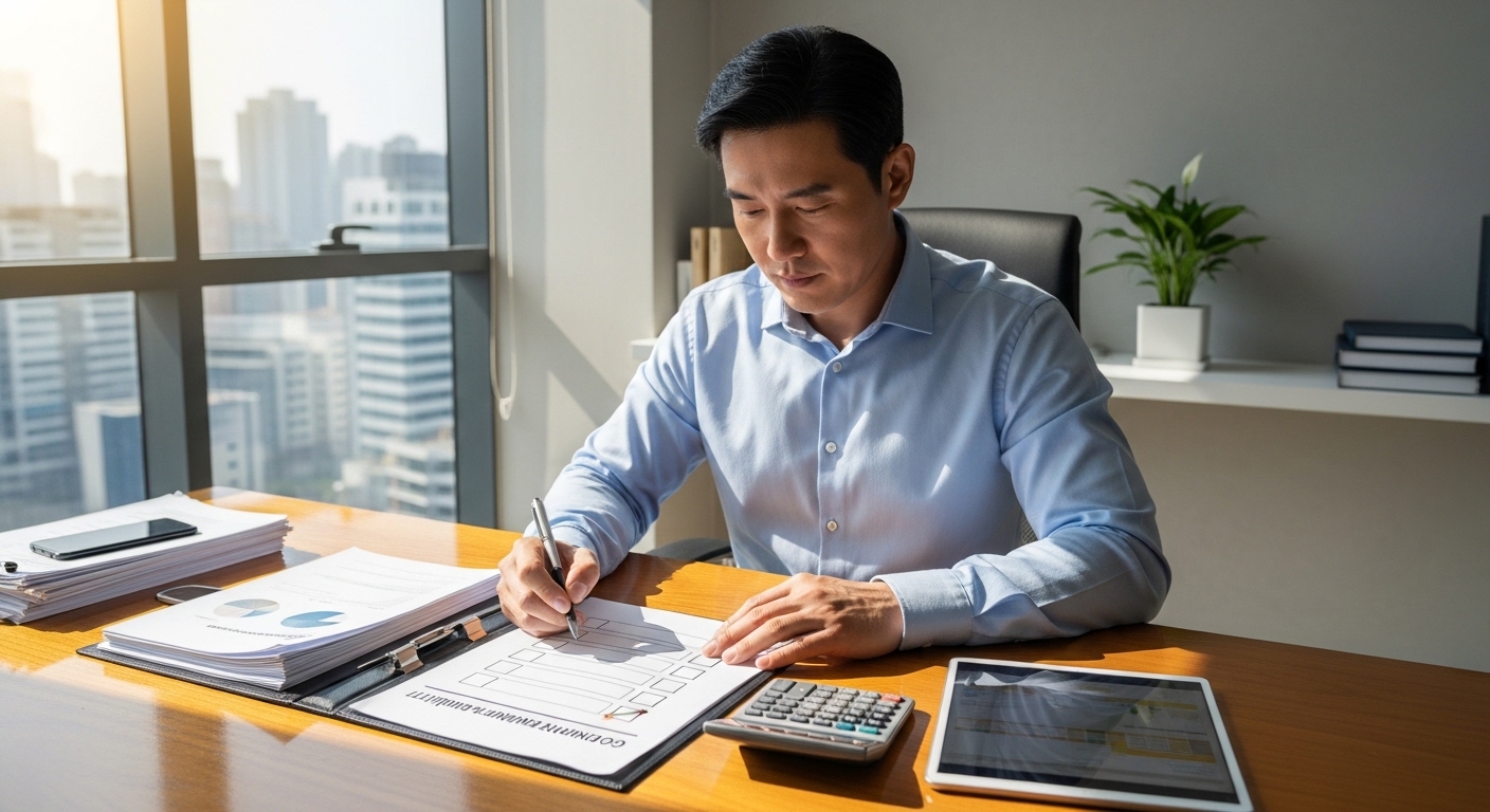 정책자금 신청 조건 체크리스트를 확인하는 모습