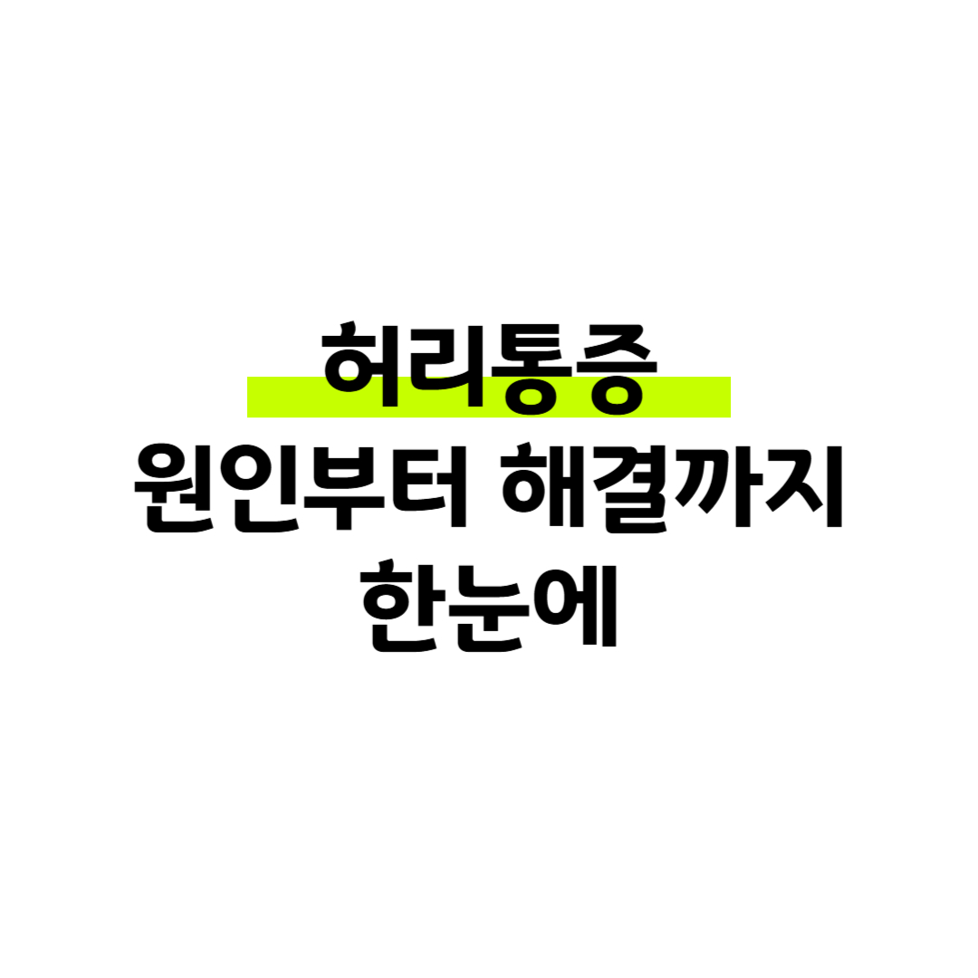 허리통증 원인부터 해결까지 한눈에 썸네일