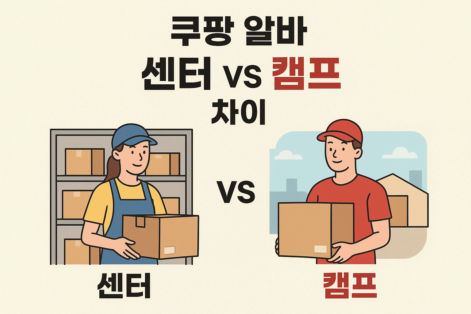 쿠팡 알바 “센터 vs 캠프”