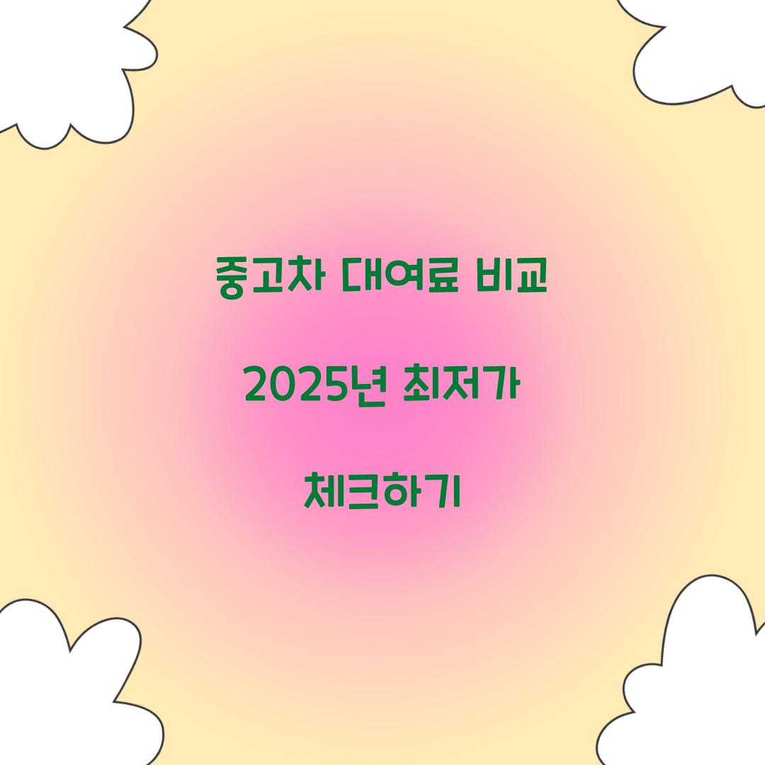 중고차 대여료