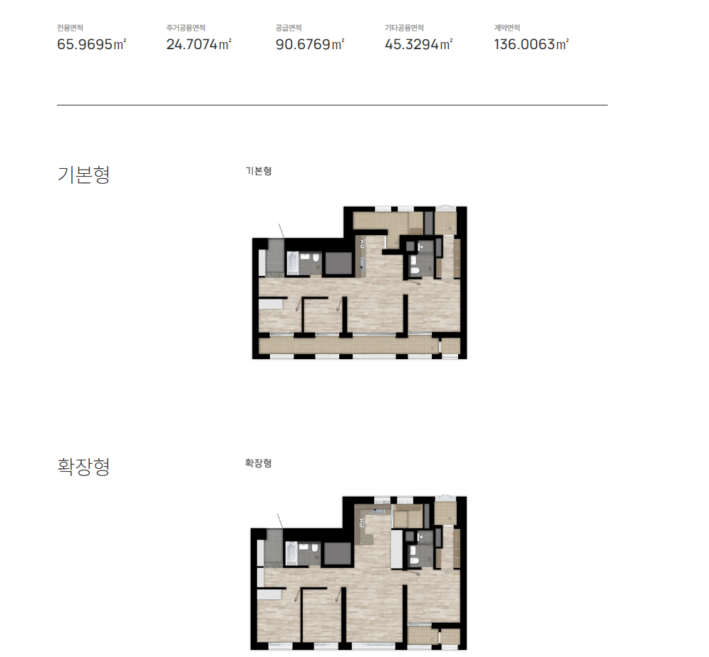 동탄역 롯데캐슬 65평면도