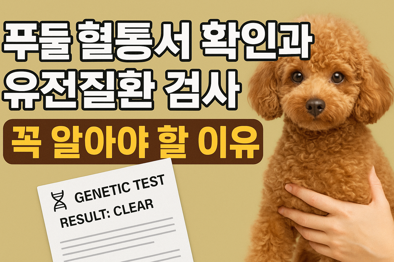 푸들 혈통서 확인과 유전질환 검사