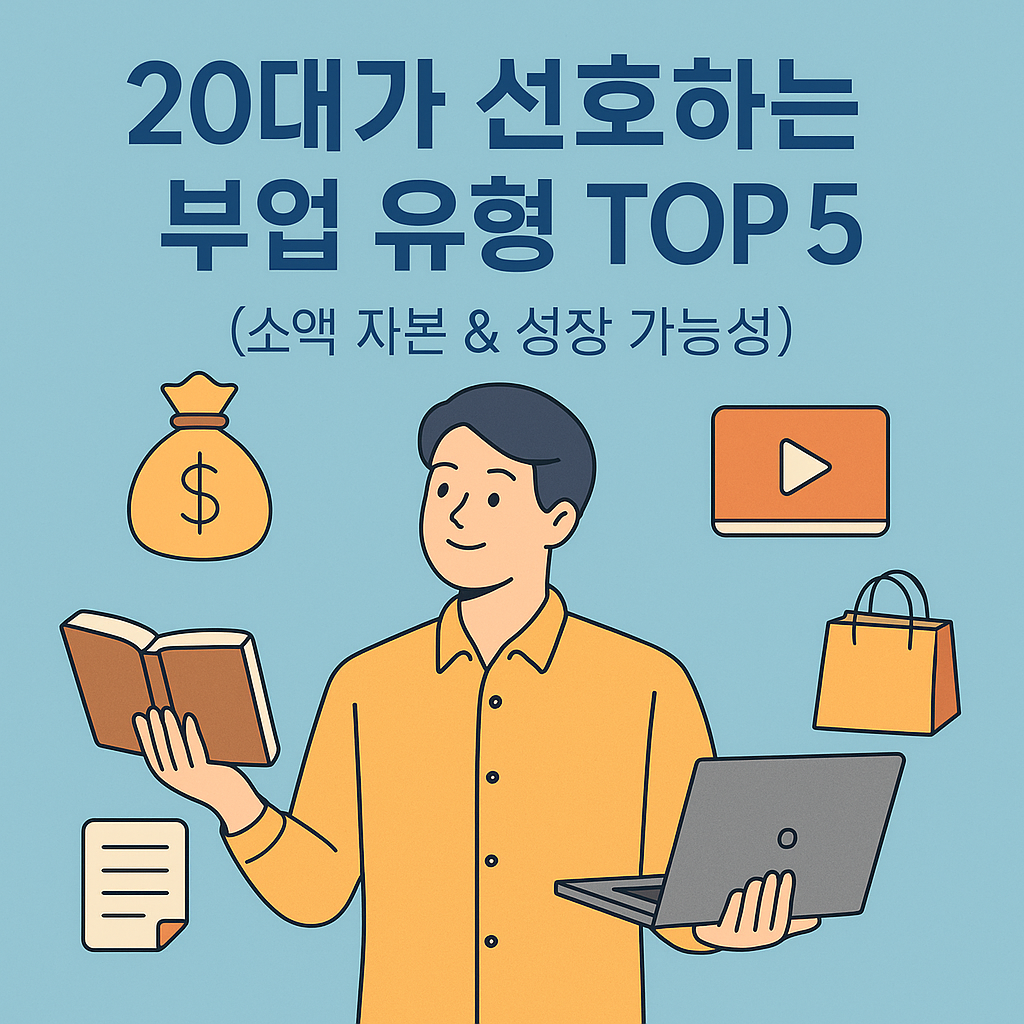 20대가 선호하는 부업 유형 TOP 5 (소액 자본 & 성장 가능성)