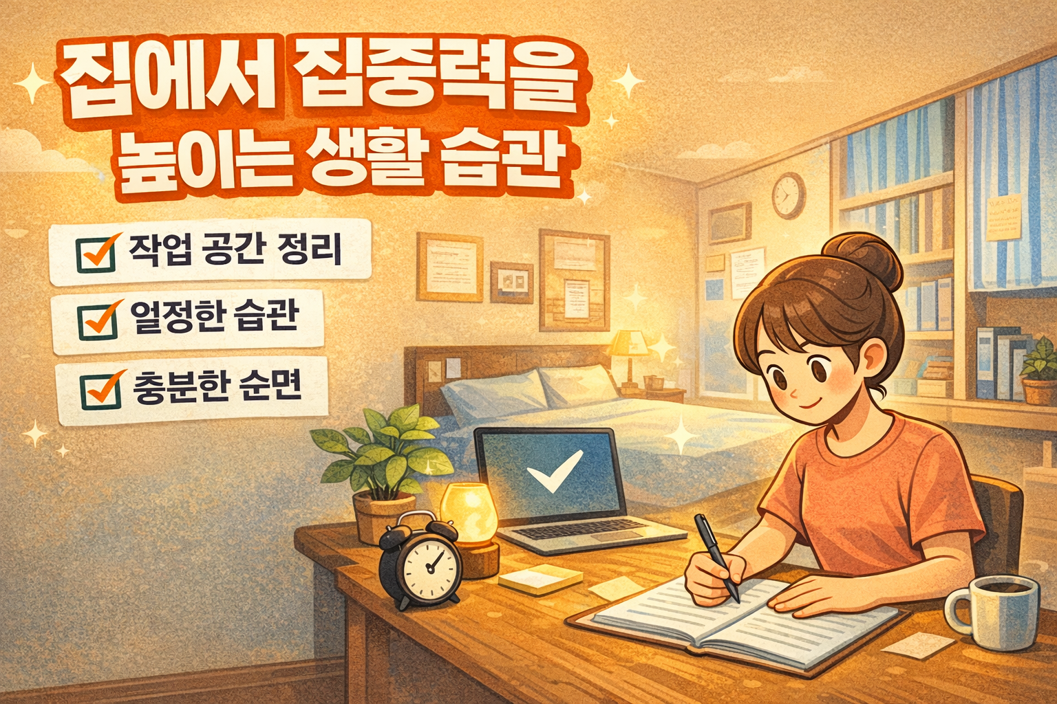 집에서 집중력을 높이는 효율적인 생활 습관