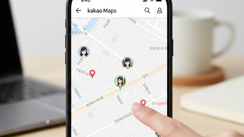 약속 장소 선정의 어려움을 보여주는 복잡한 스마트폰 메시지 화면