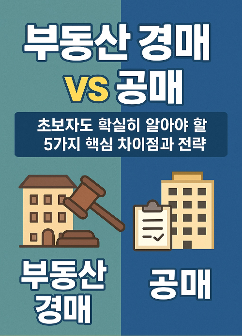 부동산 경매 vs 공매 : 초보자도 확실히 알아야 할 5가지 핵심 차이점과 전략