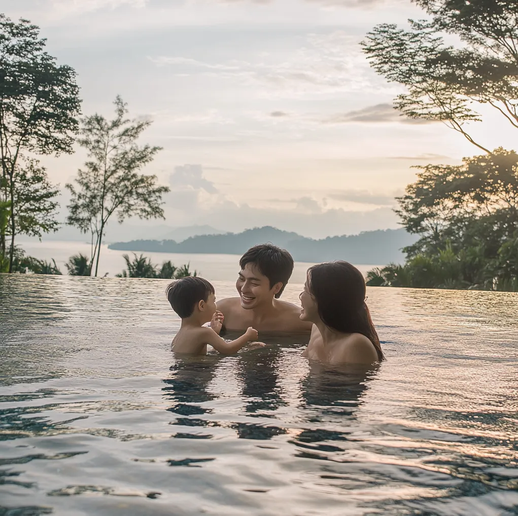 코타키나발루-수영장에서-수영하는-한국가족-12