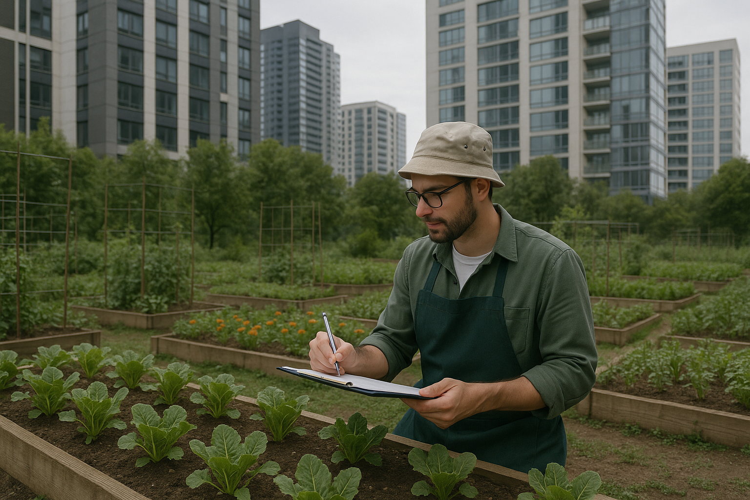 도시농업 큐레이터가 일하는 모습