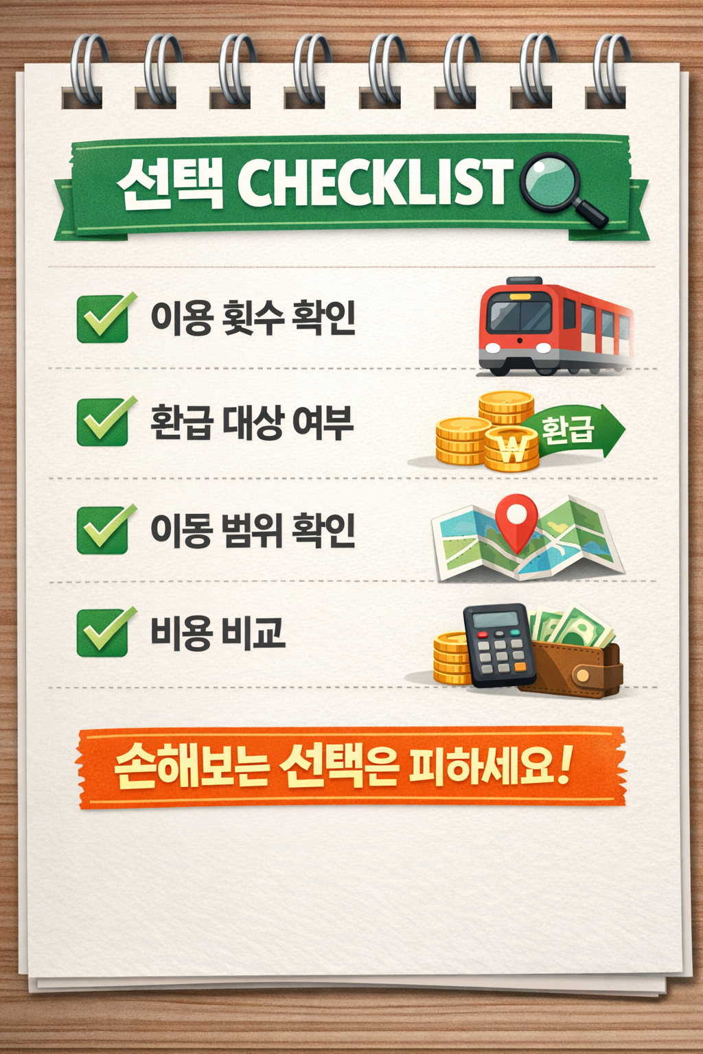 기후동행카드 관련 체크리스트 사진