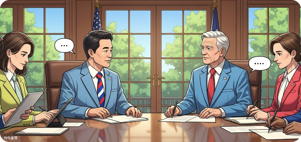 한미 정상회담의 순간