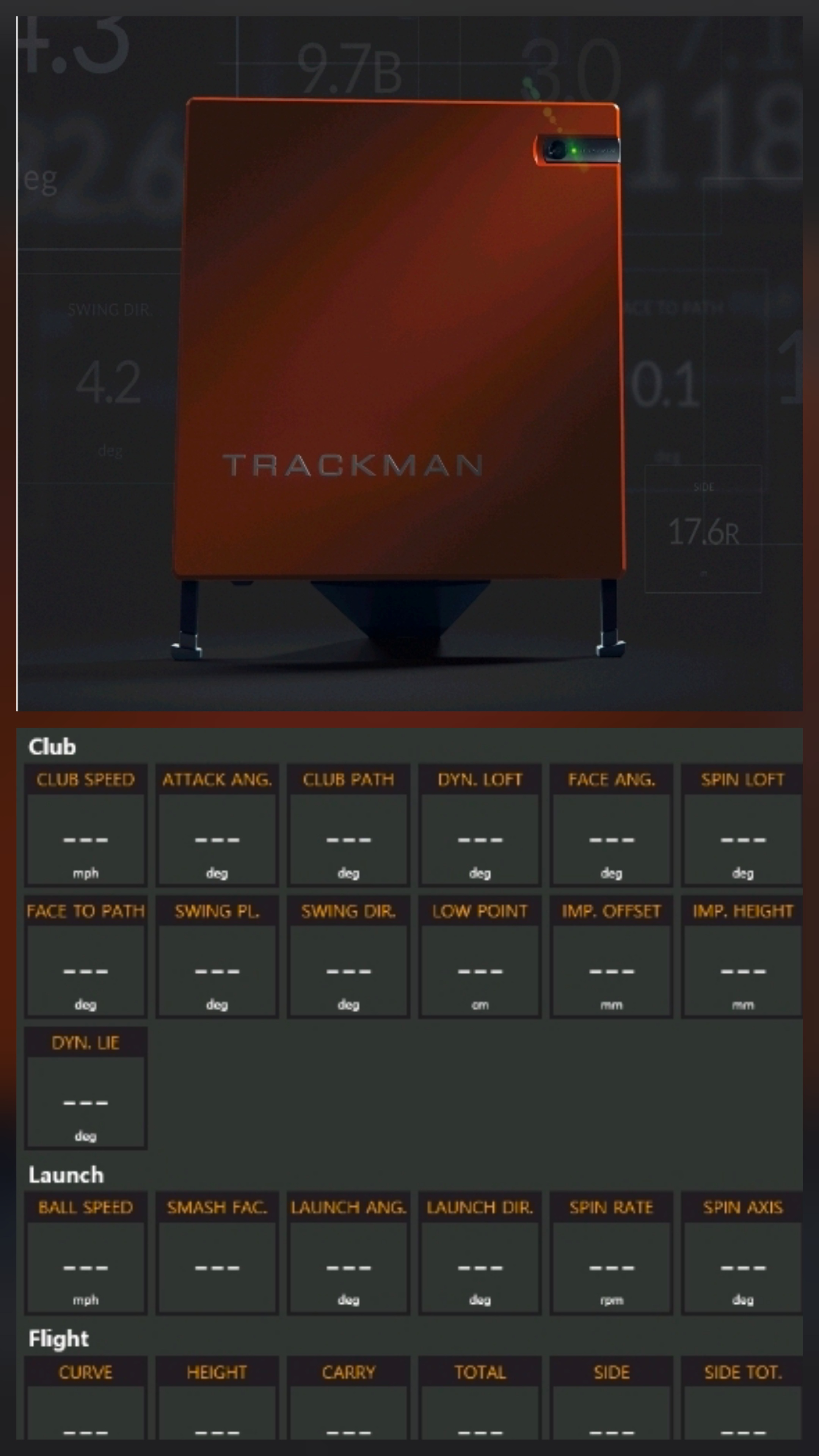 트랙맨과 수치를 표기한 사진