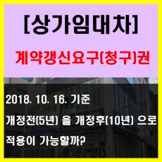 2018년 10월 16일 개정된 상가임대차보호법 계약갱신요구권 행사기간
