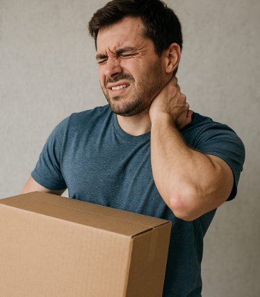 무거운 물건과 목 디스크 관계 사진