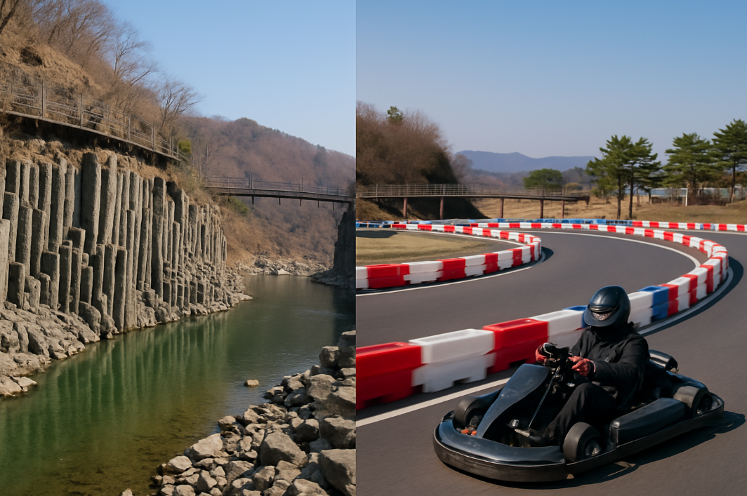 한탄강 현무암 주상절리 풍경