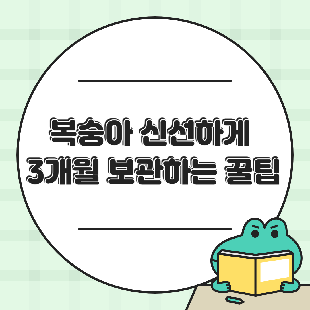 복숭아 장기보관 완벽 가이드|신선함 오래 유지하는 비밀