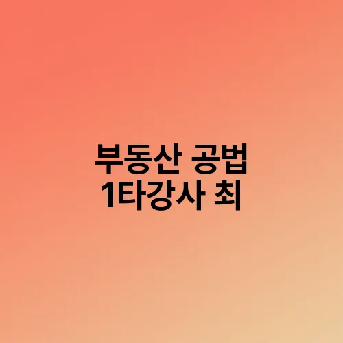 부동산 공법 1타강사 최