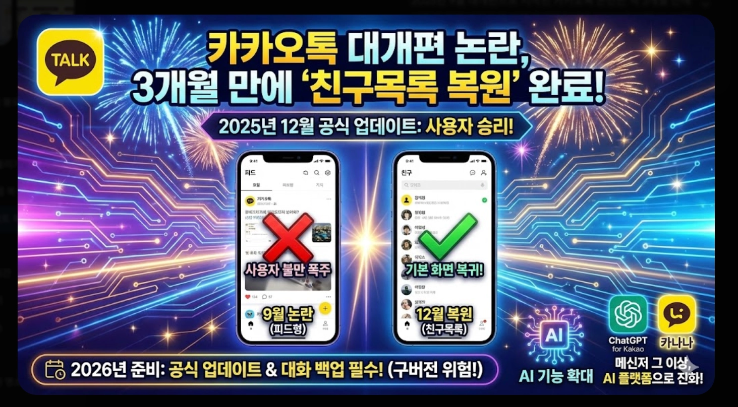 카카오톡 업데이트 복구 2026년 완벽 가이드